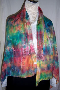Etole en soie naturelle. foulard, Création  Armelle Soie . fait main en Bretagne,fabriqué en France. couleurs vives multicolores