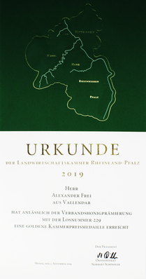 Urkunde Imkerverband Rheinland e.V.  Landwirtschaftskammer Rheinland-Pfalz Gold Honig Prämierung Imkerei Alexander Frei 