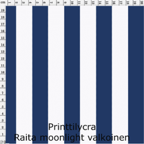 joustava kangas printti lycra Moonlight Valkoinen raita