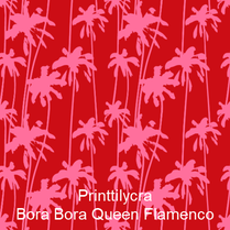 joustava kangas printti lycra Bora Bora Queen Flamenco
