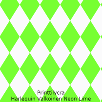 joustava kangas printti lycra Harlequin Valkoinen Neon Lime