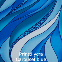 joustava kangas printti lycra Carousel blue