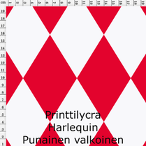 joustava kangas printti lycra Harlequin punainen valkoinen