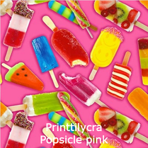 joustava kangas printti lycra popsicle pink