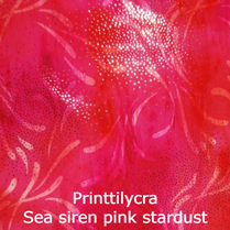 joustava kangas printti lycra Sea Siren Pink