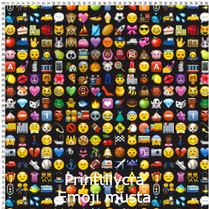 joustava kangas printti lycra emoji musta