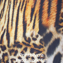 joustava kangas printti lycra Patchwork Fur