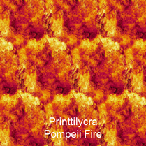 joustava kangas printti lycra Pompeii Fire