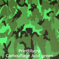 joustava kangas printti lycra Camouflage Acid green
