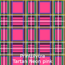 joustava kangas printti lycra tartan noen pink