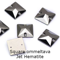 Square Jet Hematite ommeltava 