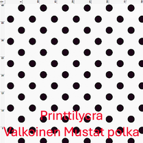 joustava kangas printti lycra Musta-Valkoinen Polka Pallo 