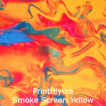 joustava kangas printti lycra Smoke screen yellow