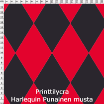joustava kangas printti lycra Harlequin punainen musta