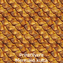 joustava kangas printti lycra mermaid kulta