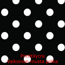 joustava kangas printti lycra Valkoinen-Musta Polka Pallo 