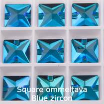 Square Blue zircon ommeltava 
