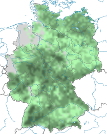 Karte zur Verbreitung des Waldbaumläufers in Deutschland
