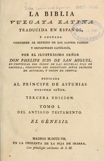 Biblia Scio 1807 title page online