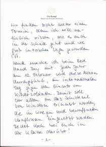 Brief von Frau Kumpf Seite 2