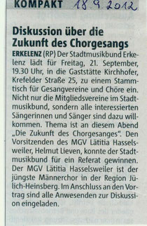 Zukunft des Chorgesanges