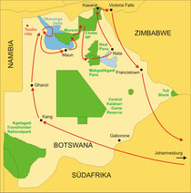 Botswana Safaris - von Johannesburg bis Viktoriafälle