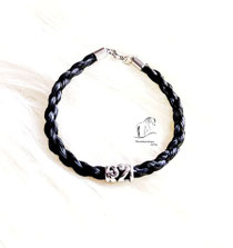 Pferdehaararmband mit kleiner antike Hülse Edelstahl