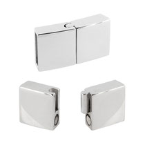 Flacher Edelstahl-Magnet-Schiebeverschluss flach, glänzend