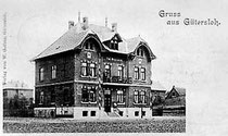 Postkarte vom Amtshaus an der Bismarckstraße, erbaut 1900