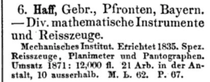 In 1871 Gebr. Haff employ 21 workers in their factory with 10 outsourced workers  [5]. 