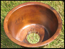 NON HAMMERED Round Bar Copper Sink