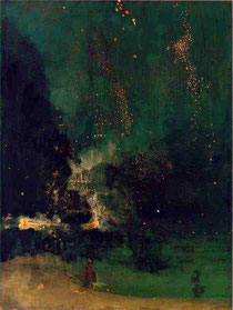 James Abbott McNeill Whistler, 'Nocturne in Black and Gold - The Falling Rocket'. 1875