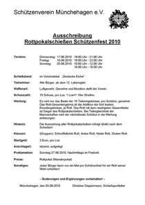  Ausschreibung Rottpokalschießen 2010 