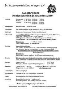  Ausschreibung Königsschießen 2010 