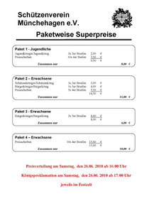 Schießpreise 2010