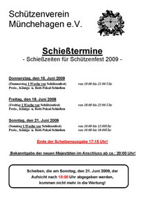 Schießtermine 2009