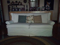 Slip covered couch