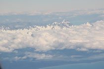 Anflug auf Neuseeland mit Blick auf den Mt. Cook