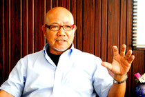 石垣島生コンクリート協会設立の意義を語る米盛理事長(20日午前)