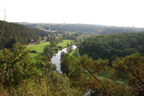 Blick von der Julienhöhe auf Drosendorf und das Thayatal