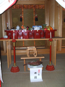 本殿外陣に献供された大祭神饌