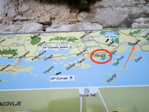 Das war die Route in diesen zwei Tagen. Von Biograd über Tribunj nach Sibenik und jetzt bis zum Übernachtungsplatz. (Park4nigth)