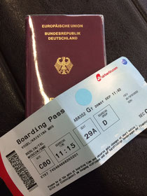 Reisepass und Ticket- Check!