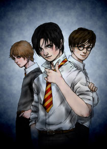 Sirius, Remus and James, by Gensoukyoku