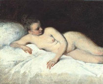 図3 ヴァトー《ベッドに横たわる裸婦》