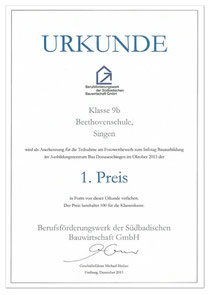 Urkunde - 1. Preis