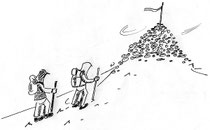 montagnards qui montent la montagne