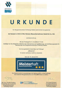 Urkunde, "Meisterhaft"