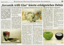 Keramik trifft Glas - Artikel Niederelbe Zeitung 09.06.09