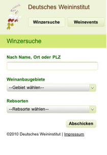 Bild der IPhone App des DWI